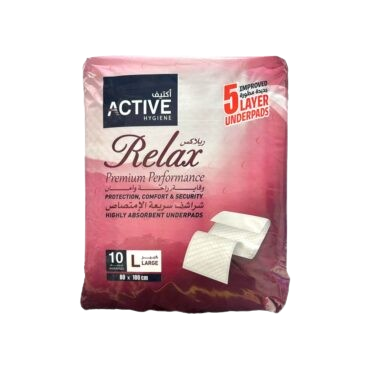 شراشف ريلاكس كبار السن اكتف 80/100 سم 10 حبة